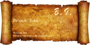 Bruck Ida névjegykártya